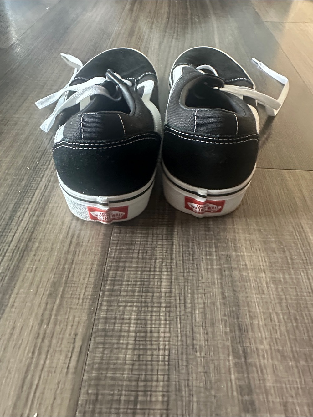 Vans Black and White Old Skool Low-Top Sneakers - Picture 4 of 6